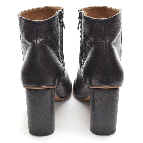 Everlane Black Pebbled Leather Heeled Zip Ankle Boots 8 - Picture 4 of 7